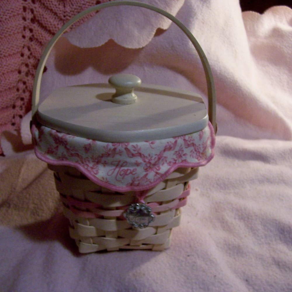 LONGABERGER 2001 WHITEWASH HORIZON OF HOPE BASKET